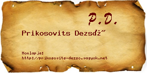 Prikosovits Dezső névjegykártya